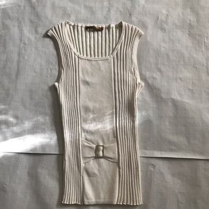 Belldini Sleeveless top with rhinestone bow buckle.